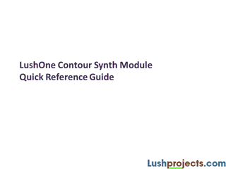 Contour Quick Reference